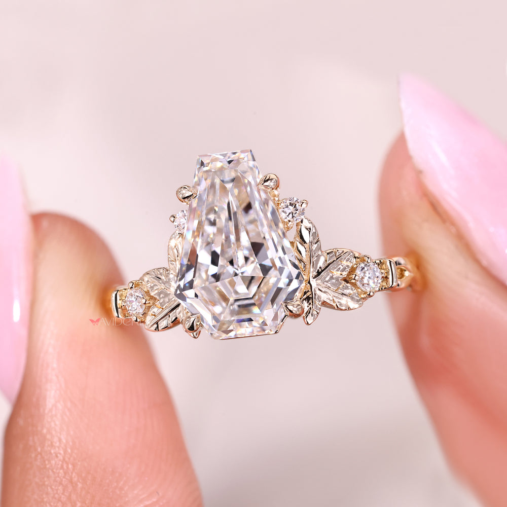 IGI certified coffin cut diamond ring.