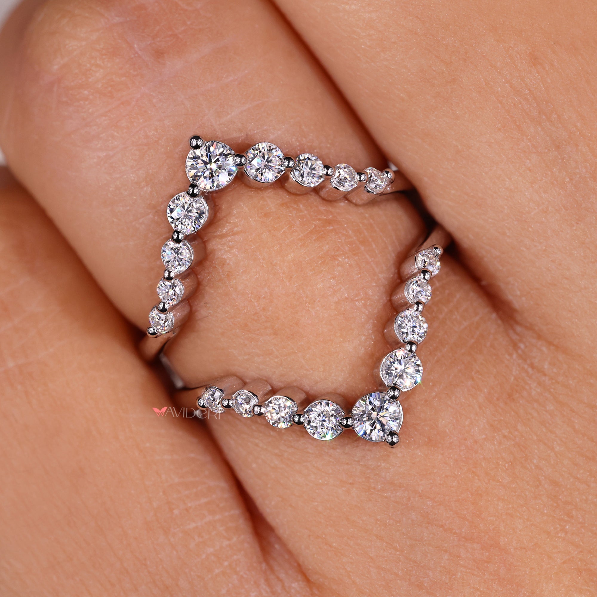 Double Row Pave Band designed to complement your engagement ring.