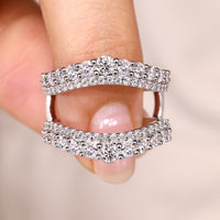 Round Moissanite Wrap Guard Wedding Band