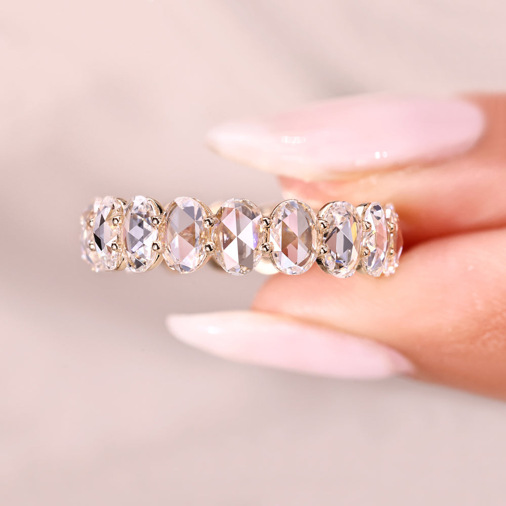 Handmade lab grown eternity diamond band.
