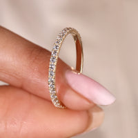 Yellow Gold Round Cut Stackable Wedding Ring