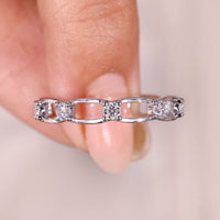 Round Cut Moissanite Eternity Wedding Band