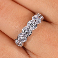 Bezel Wedding Band - Round Diamond