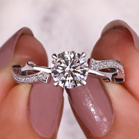 Round Cut Diamond Ring - Elegant Hidden Halo