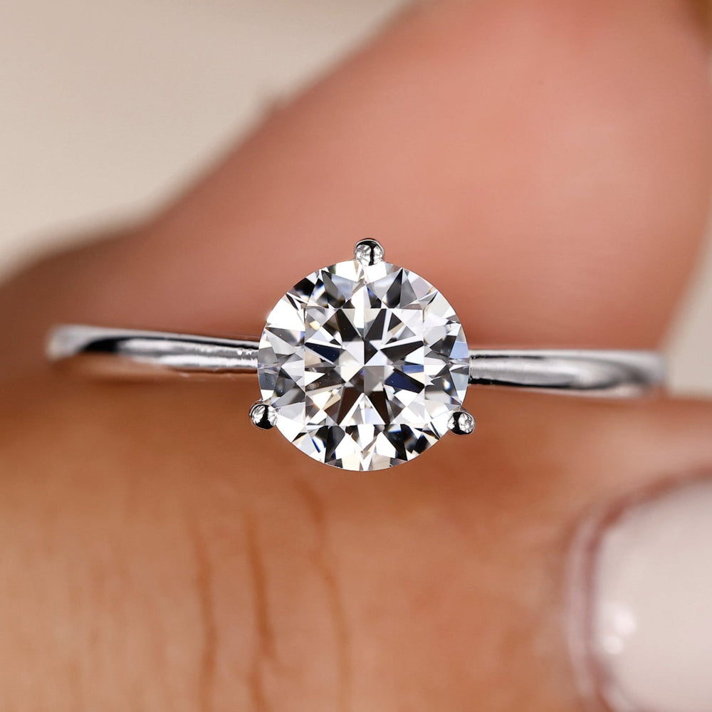 An Image of a hand wearing a solitaire engagement ring..