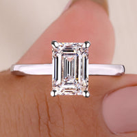 Emerald Cut Engagement Ring - Hidden Halo