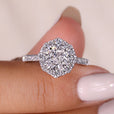 Cushion Halo Engagement Ring featuring a sparkling halo design, perfect for celebrating love with timeless elegance.
