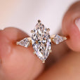 Marquise diamond ring, marquise engagement ring, handmade ring
