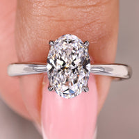 Hidden Halo Oval Engagement Ring – Tapered Shank