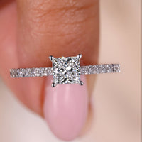 White Gold Princess - Cut Diamond Ring