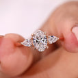 oval diamond ring, 4 prong diamond ring, handmade ring

