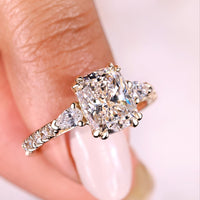Cushion Engagement Ring - Yellow Gold Sparkles