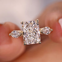 Radiant Cut Diamond Ring in Yellow Gold Setting