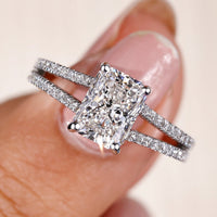 Radiant Cut Diamond Ring - Stunning White Gold