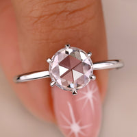 Rose Cut Diamond Ring - White Gold