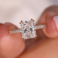 Radiant Diamond Ring - Classic Gold Setting