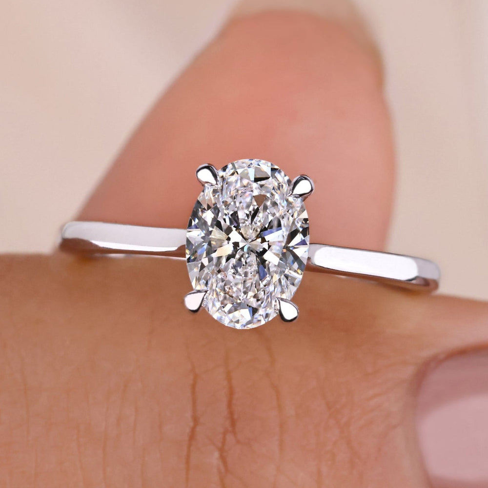 Solitaire Oval Engagement Ring, oval solitaire engagement ring, handmade ring

