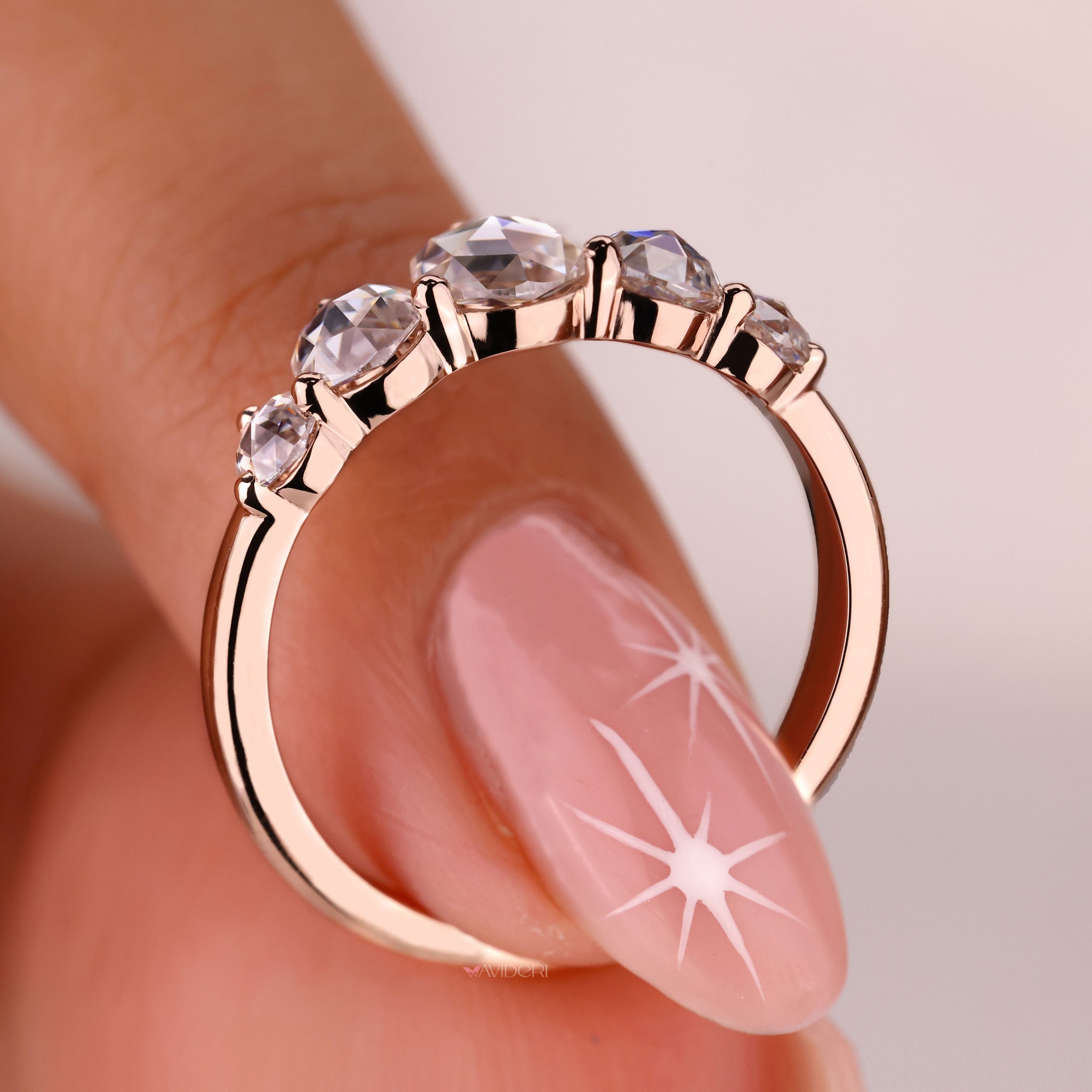 Rose gold diamond wedding band perfect for special moments
