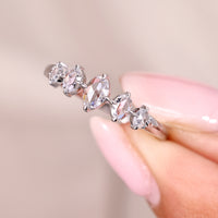 Oval Rose Cut Five Stone Wedding Band