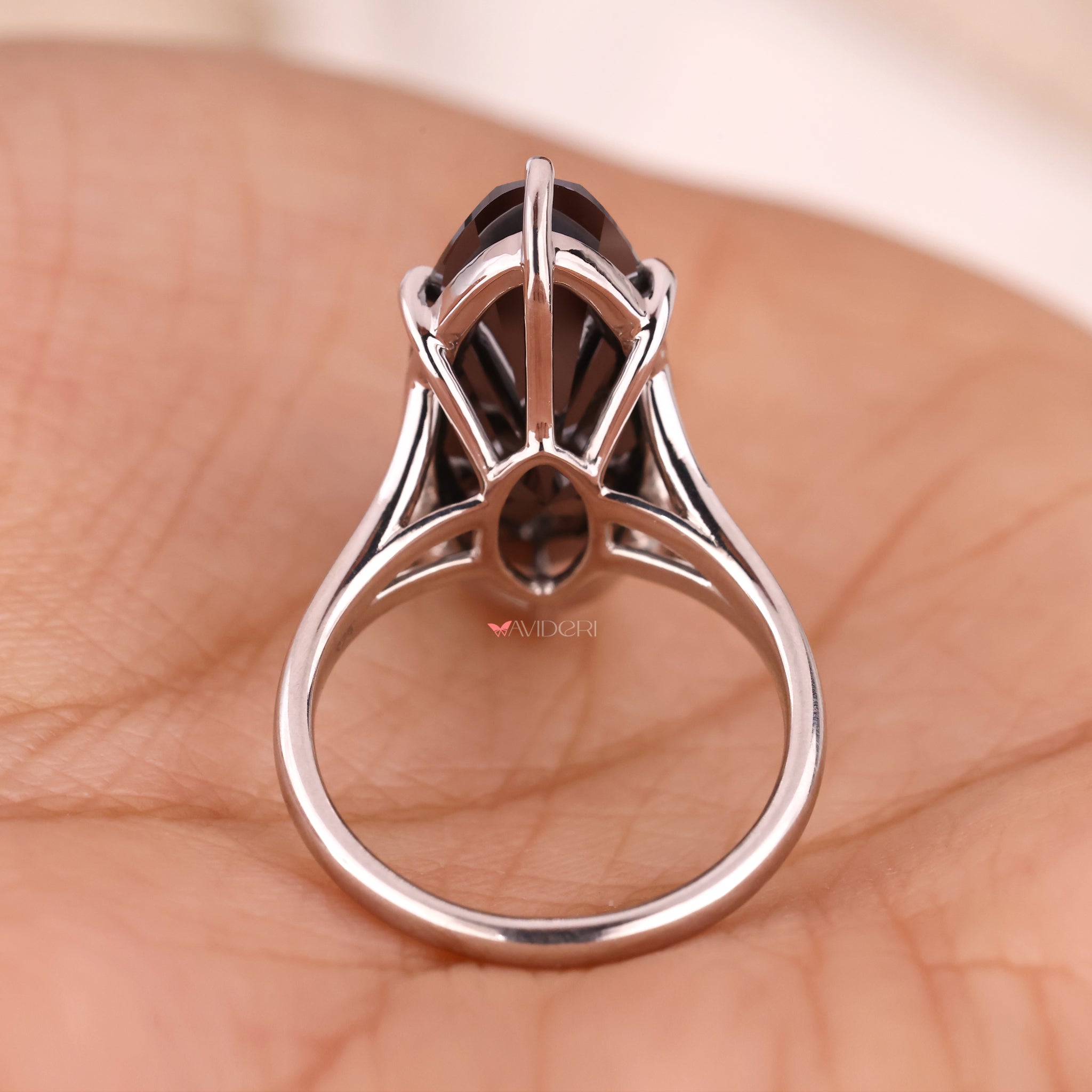 Moissanite engagement ring with a timeless, radiant finish.