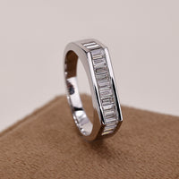 Baguette Wedding Band With Bezel Set In High Polish