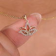 This lotus pendant offers a unique and elegant design.