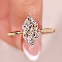 Dutch Marquise Cut Hidden Halo Diamond Ring