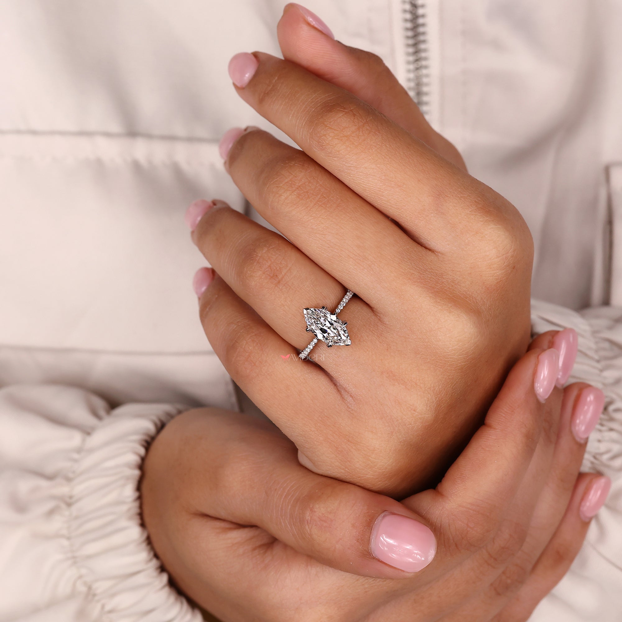 Custom diamond ring handcrafted by Avideri.