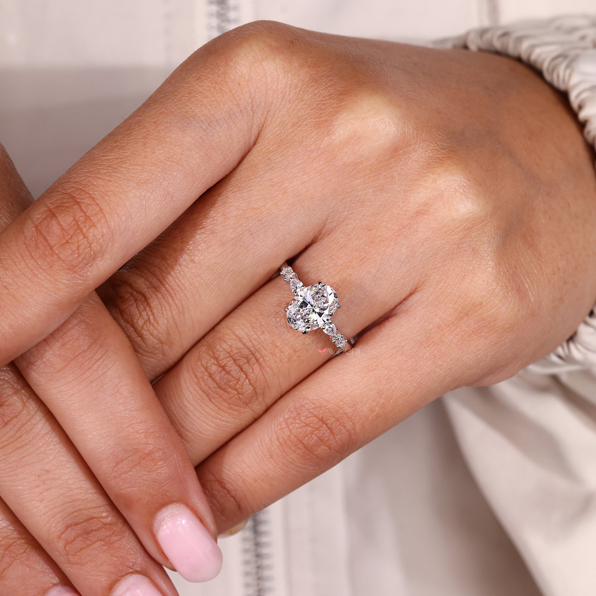 Handmade Seven Stone Diamond Ring.