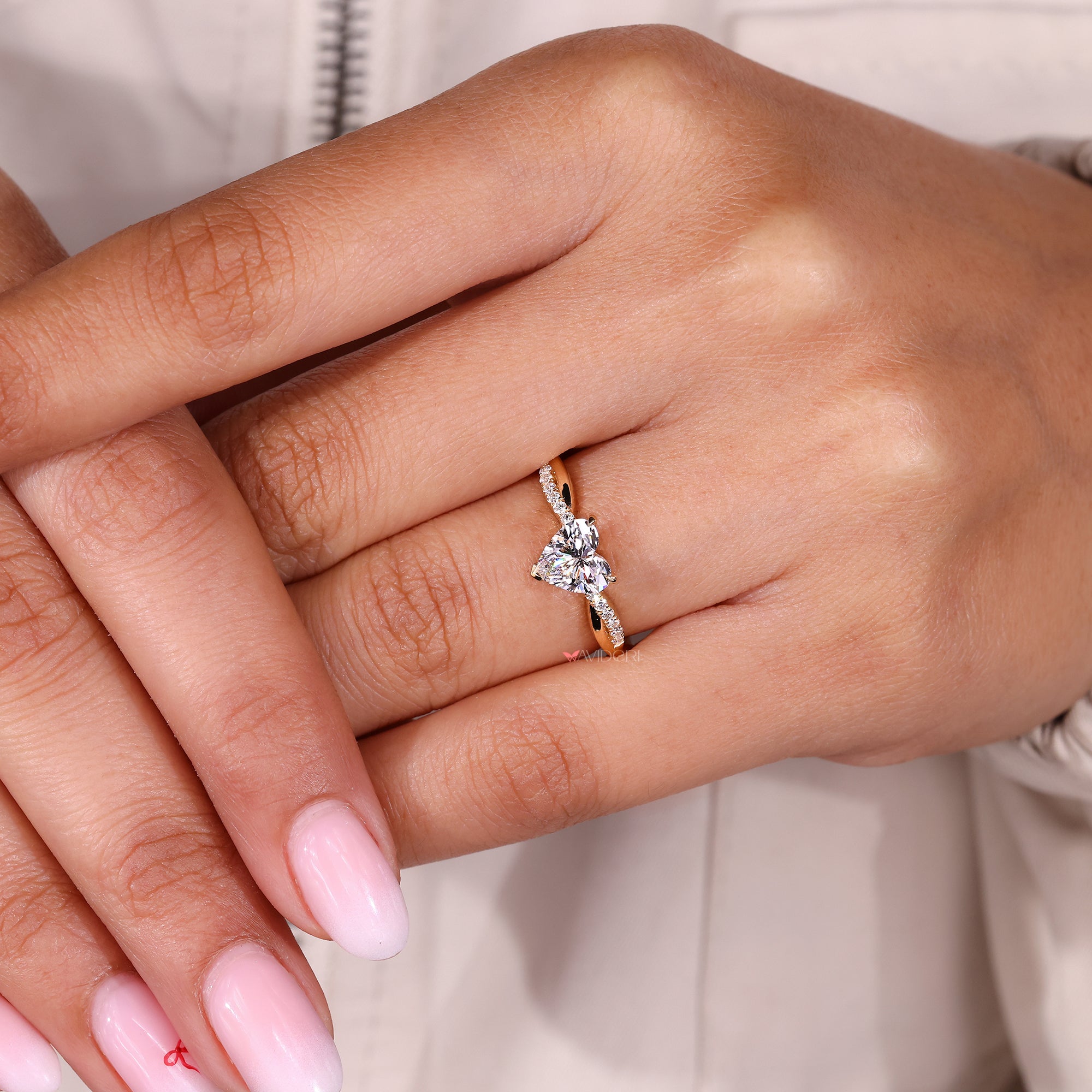 Buy engagement ring with heart cut diamond.