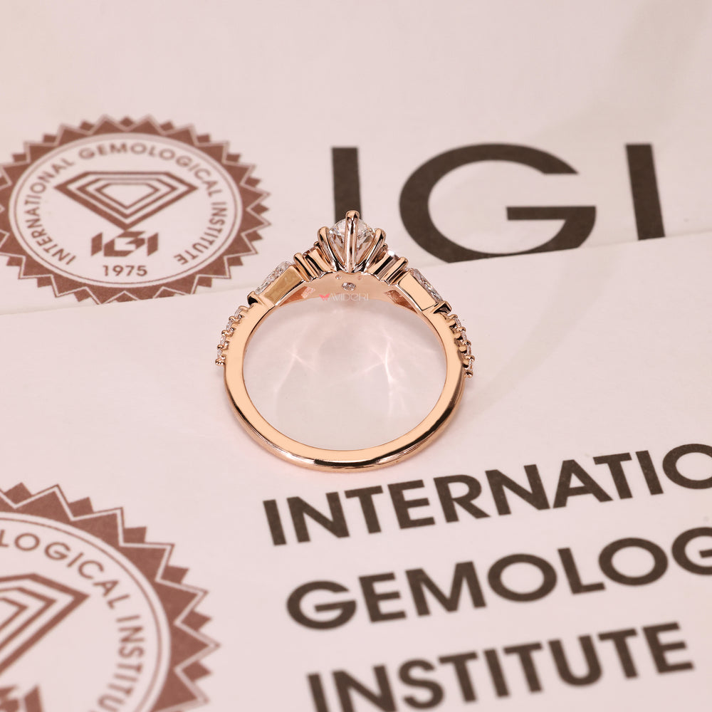 Lab grown marquise diamond ring IGI certified.
