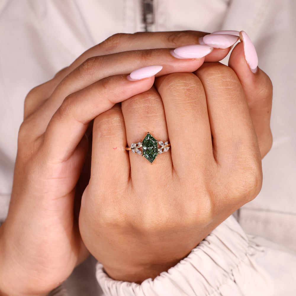 Lab grown diamond ring with six claw prong setting
