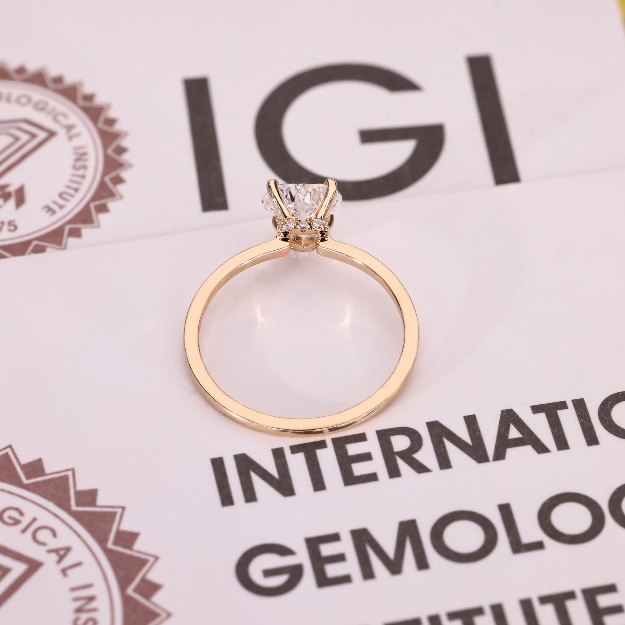 Handmade heart cut diamond ring with romantic design.
