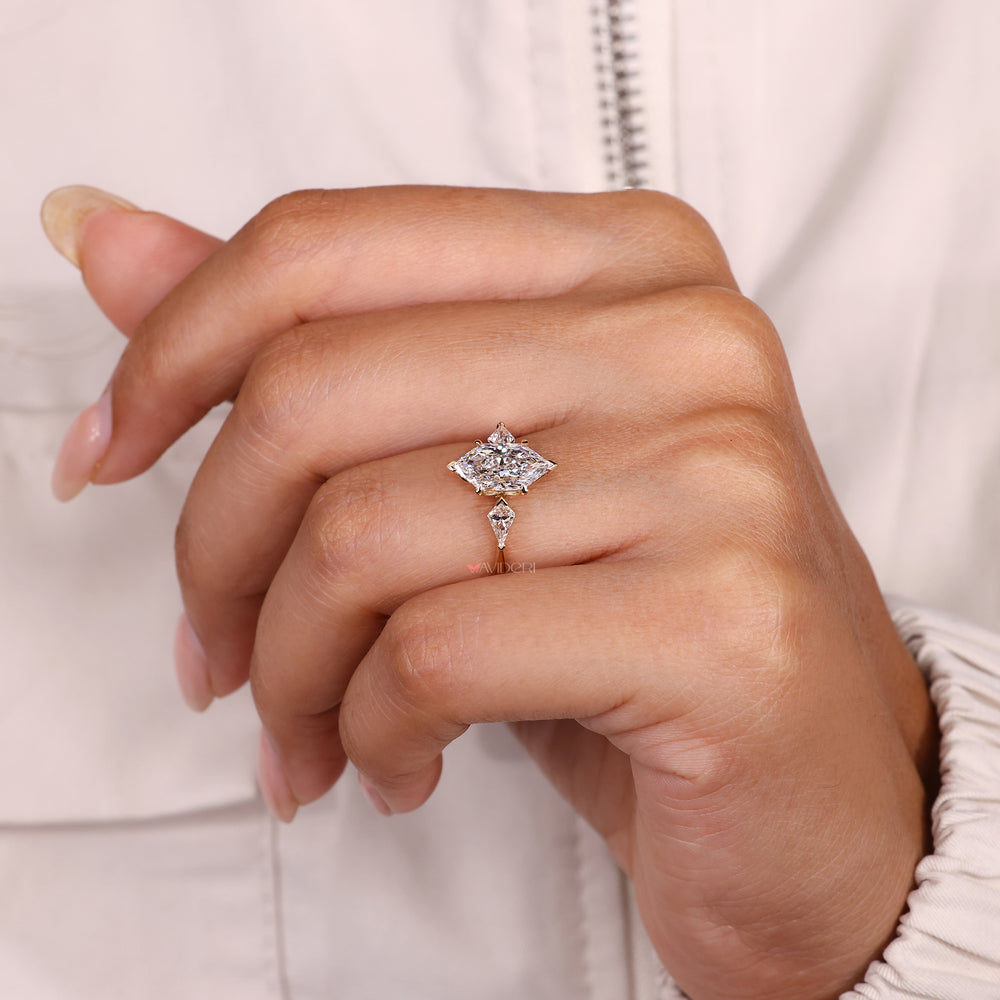 IGI certified Dutch marquise ring with claw prong setting
