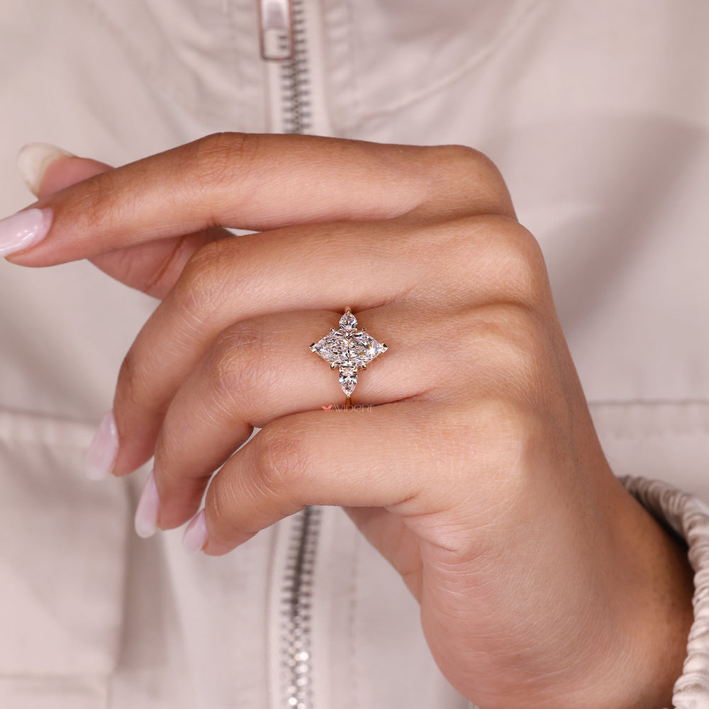 Lab grown dutch marquise diamond ring design.
