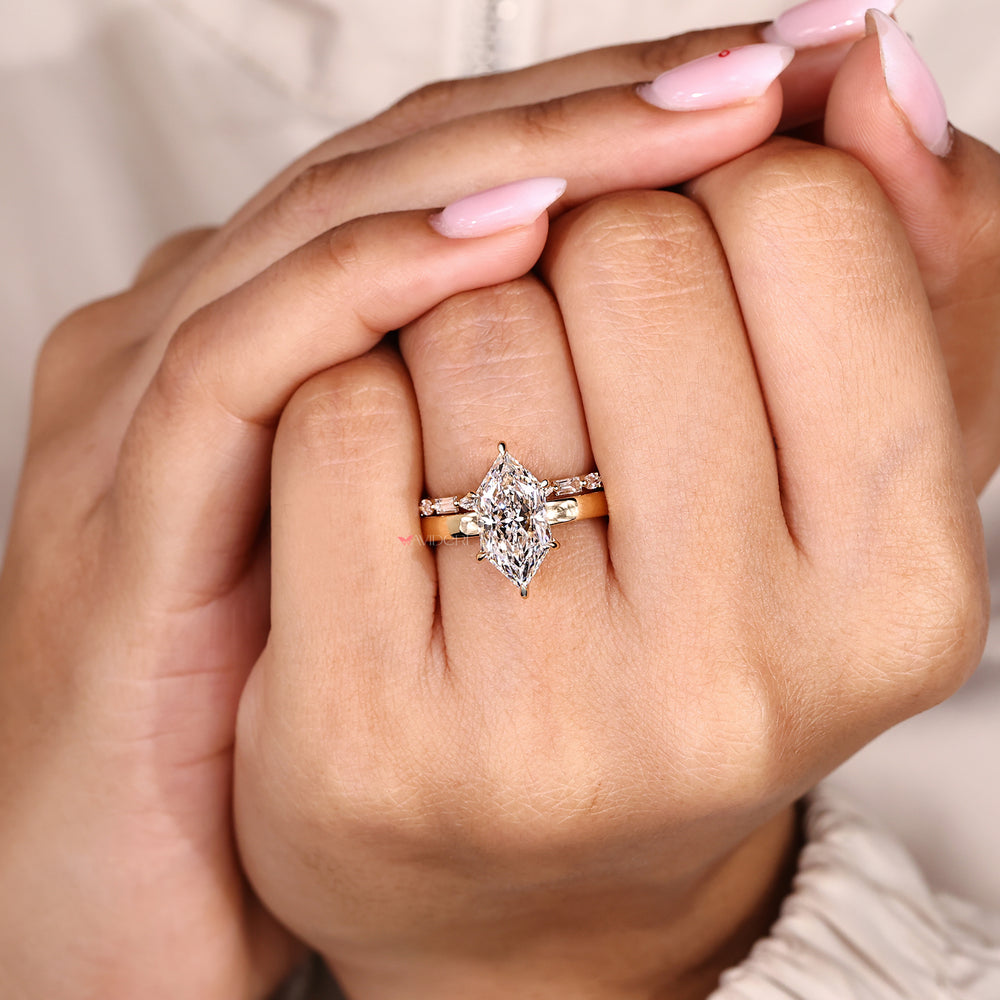 Lab grown diamond bridal set with full eternity band.