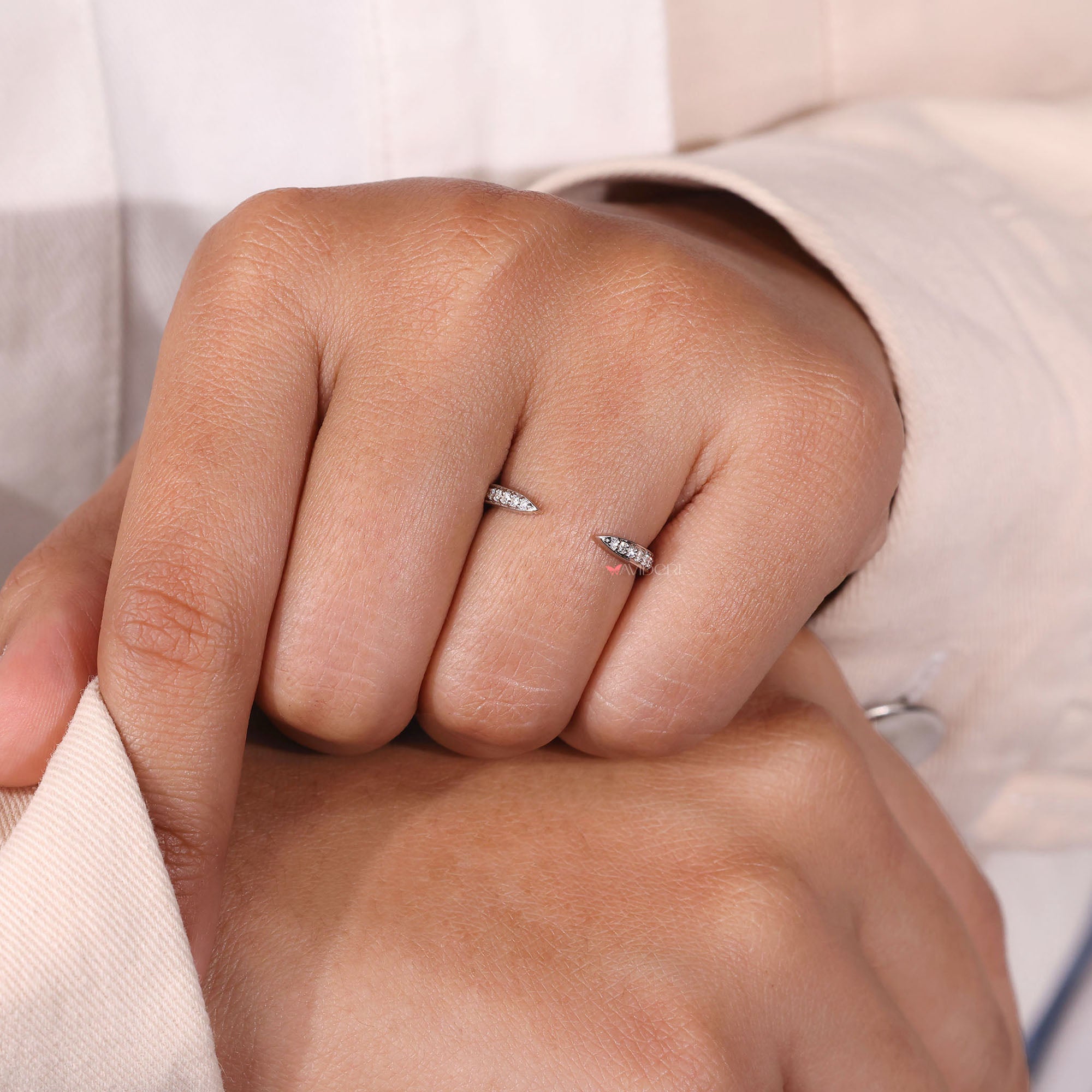 Custom wedding band with lab grown diamond.