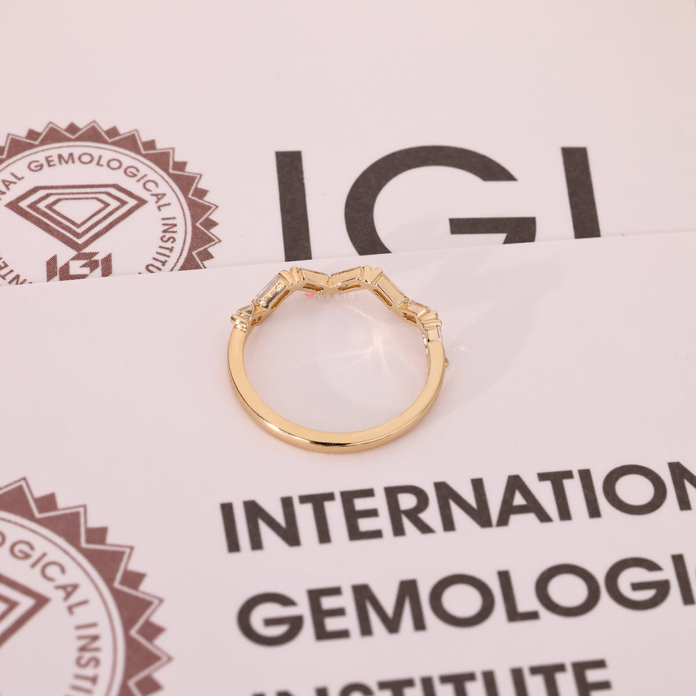 Lab grown diamond with handmade band.