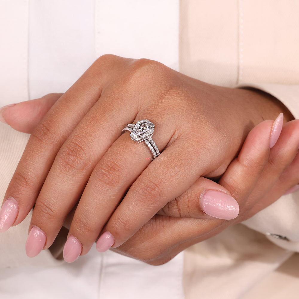 Coffin engagement ring with bold and edgy design.