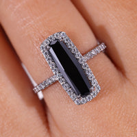 Elongated Cushion Cathedral Setting Engagement Ring