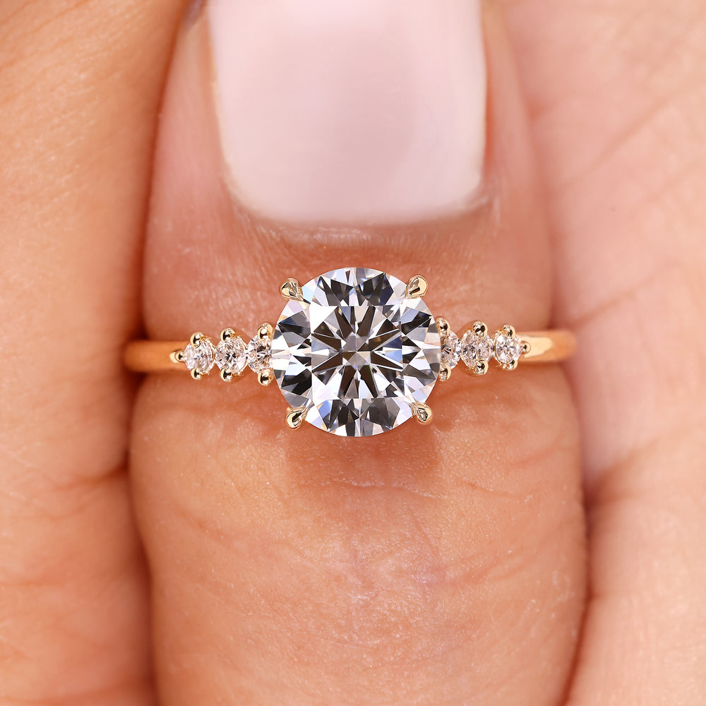 Buy custom round diamond ring for engagement.