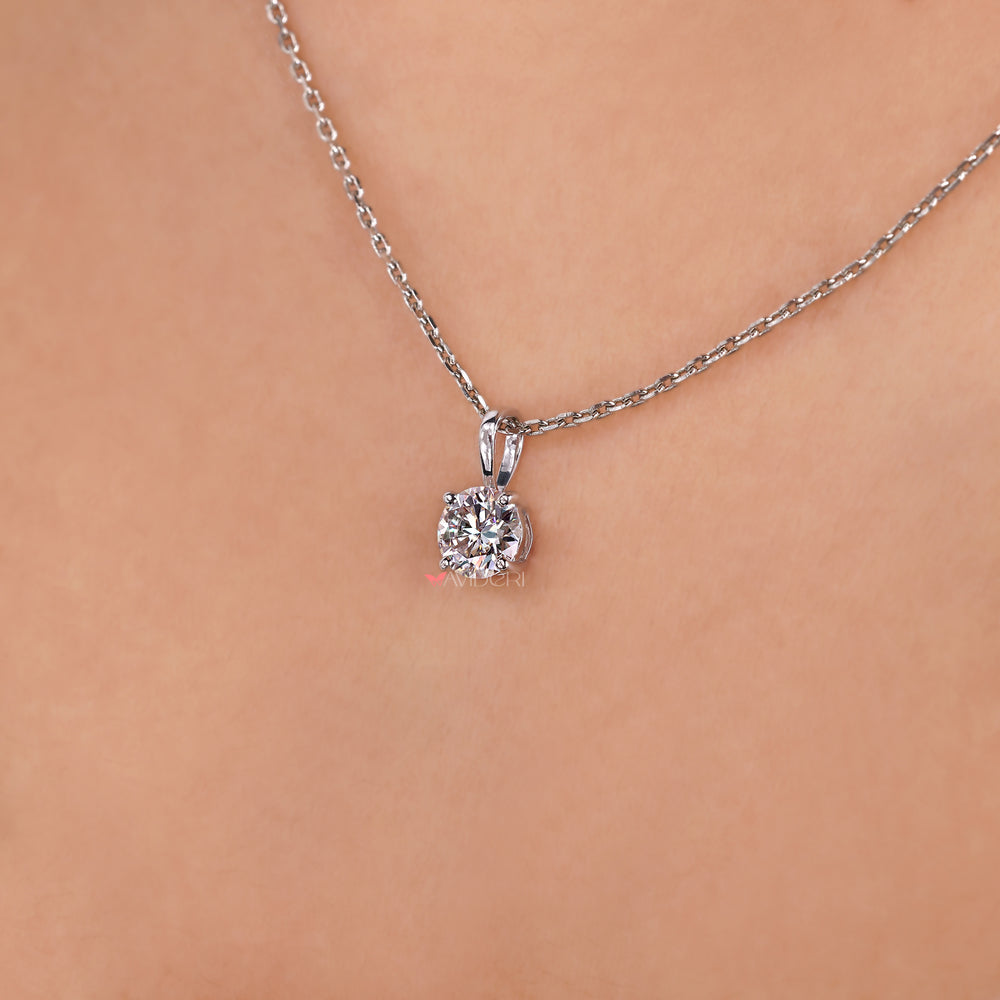 Dainty 6mm moissanite pendant for her.
