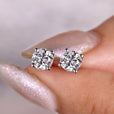 5mm moissanite stud earrings in 925 silver.