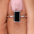 Bold black moissanite ring designed with timeless elegance

