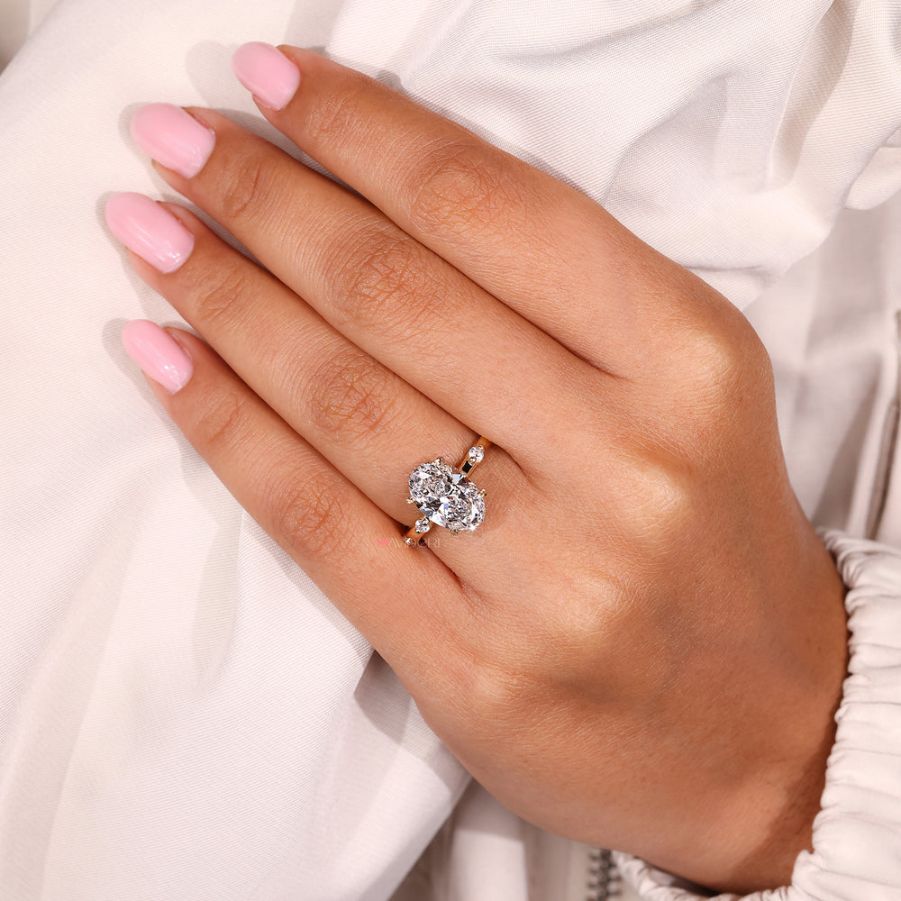 Yellow gold engagement ring shines with warm, rich color.