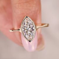 Bezel Set Marquise Engagement Ring
