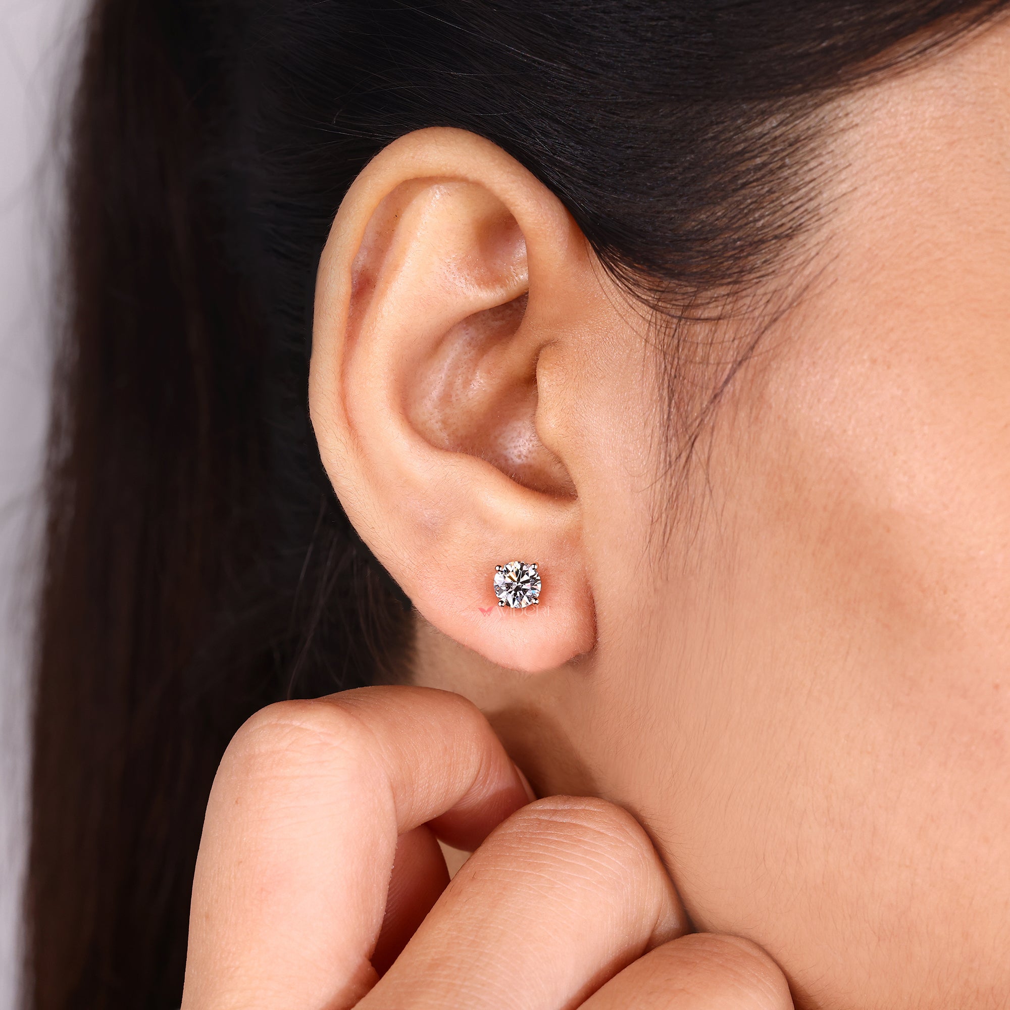 Gift for her featuring handmade diamond studs.