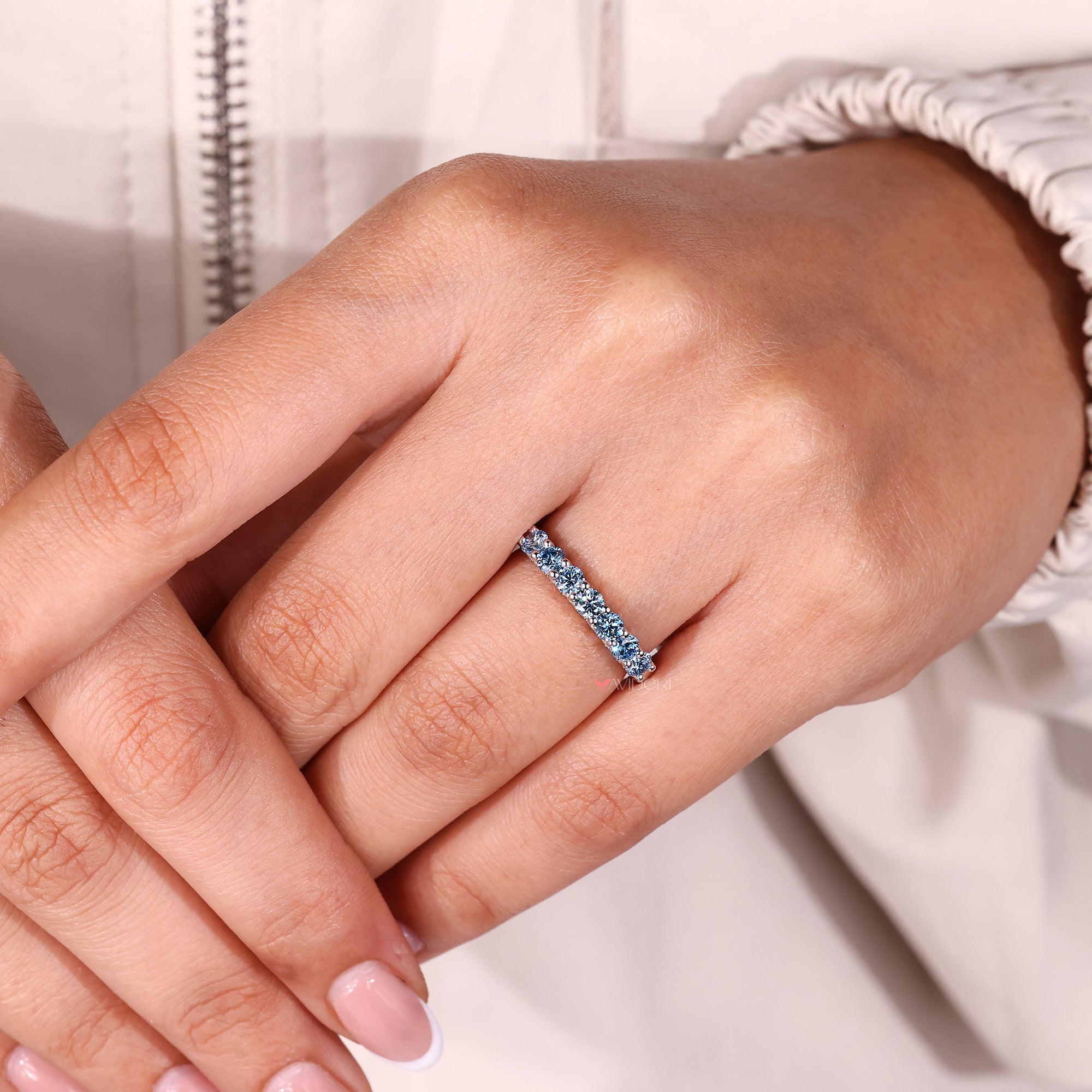 Lab grown diamond with handmade band.