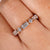 Half eternity band with alternating diamond cuts, designed for easy wear and daily use.
