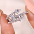 Pear diamond engagement ring with prong setting.